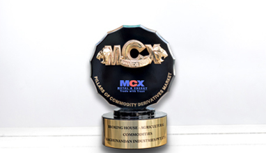 Received 'Pillars of Commodity Derivatives Market Award 2019-20' from MCX